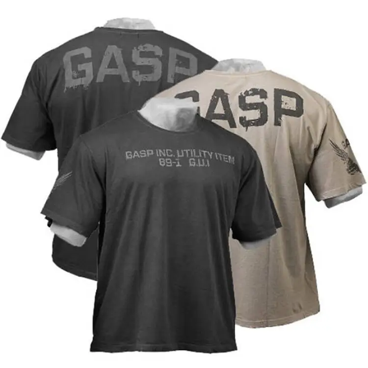 Plus-Size Muscle Brother Fitness Clothes Men's Trendy Training Clothes Loose Pure Cotton Short-Sleeve T-Shirt Gasp Top-Notch Top