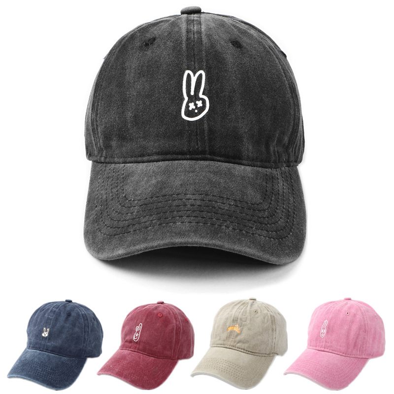 Korean Cartoon Fashion Printed Washed Baseball Cap for Men and Women Cross-Border New Outdoor Leisure Sun Protection Peaked Cap