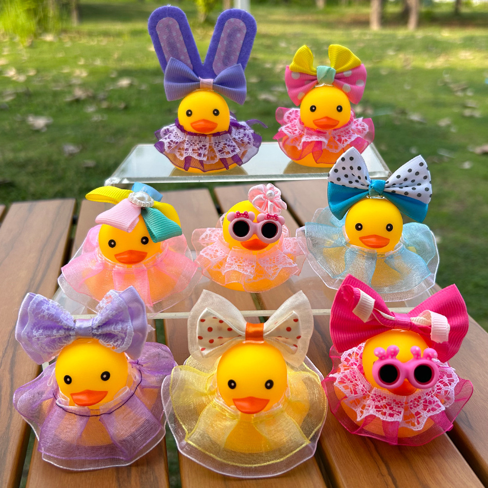 Cross-Border Water Play Little Yellow Duck Accessories, Neighborhood Duck Headwear, Bow Decoration Accessories, Handmade Lemon Milk Tea Gifts
