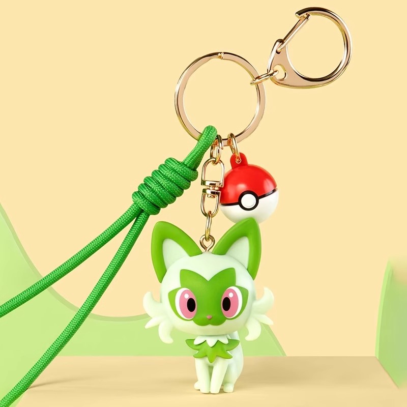 Playism Pokemon Keychain Adventure Accompanying Series New Leaf Meow Dummy Fire Crocodile Pikachu Doll Pendant