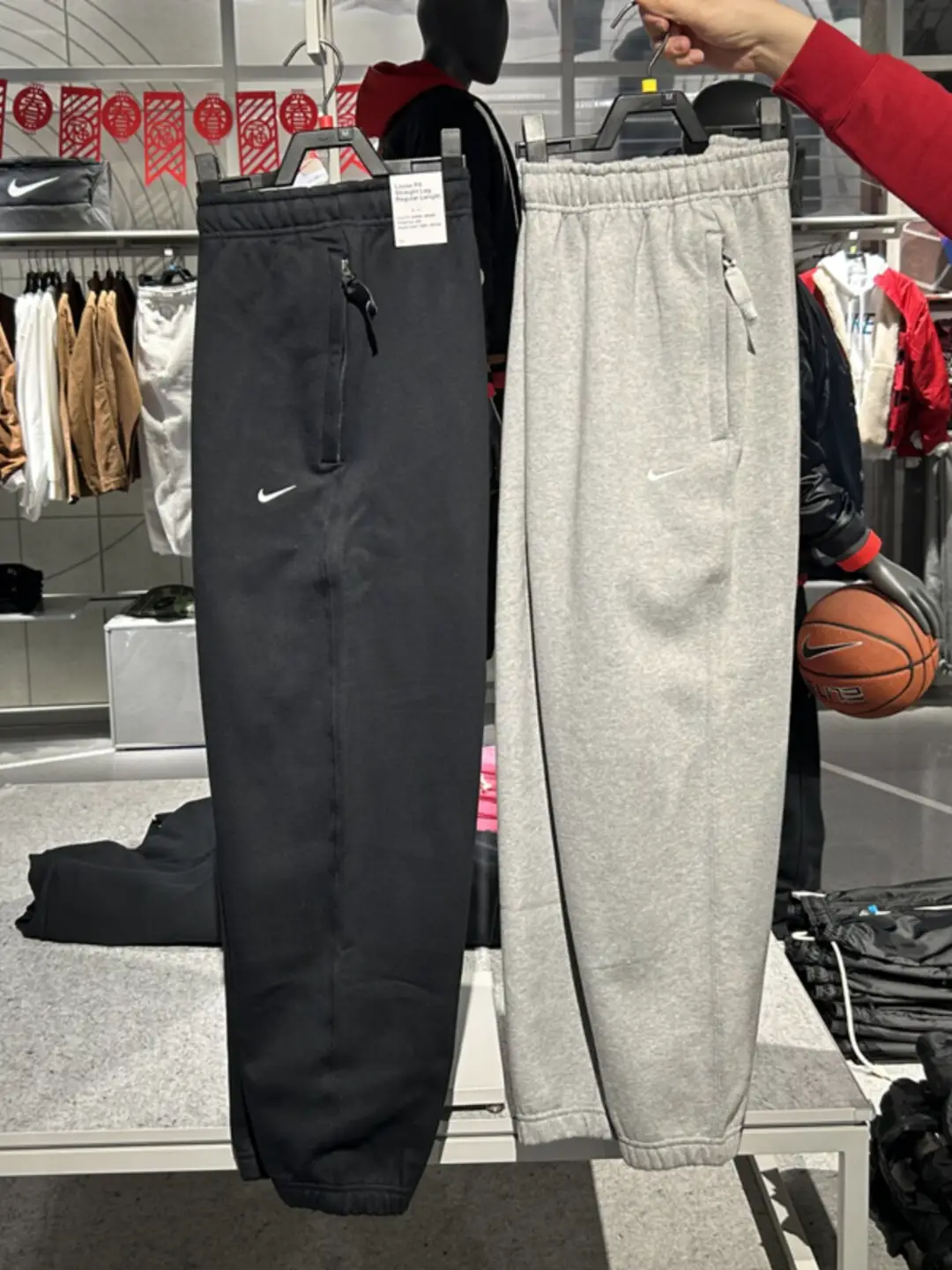 Authentic Nike Men's Small Logo Lab Casual Sports Loose Fleece-Lined Cuffed Pants Dx1365