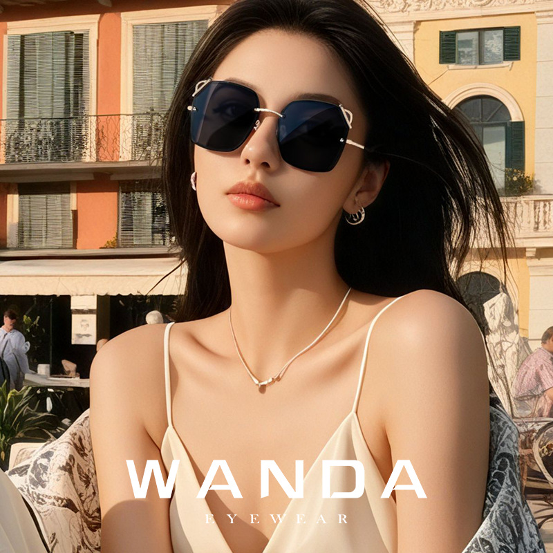 New Sun Protection women's sunglasses JS8566 fashion street shot metal nylon sunglasses driving sunglasses