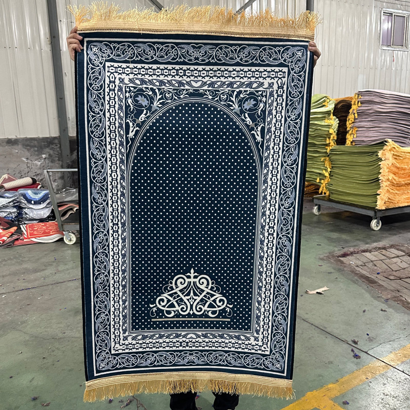 Cross-Border Ethnic Style Portable Crystal Velvet Printed Prayer Mat with Double-Sided Tassels Foto QC de 1688 na Qualit.ly