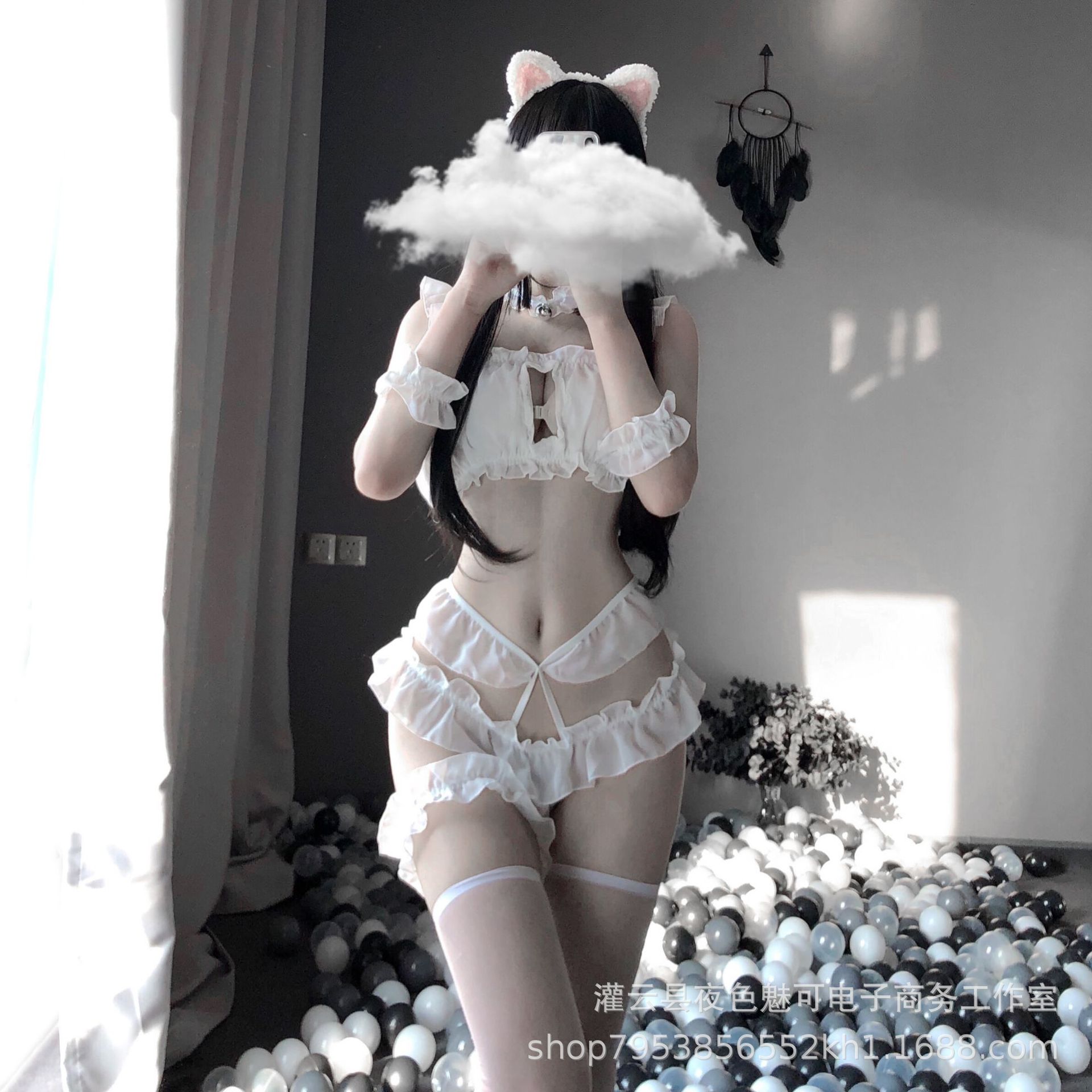 Sexy Women's Three-Point Sexy Lingerie Princess Cat Outfit Love Cat Girl Suit Cute Uniform Bow