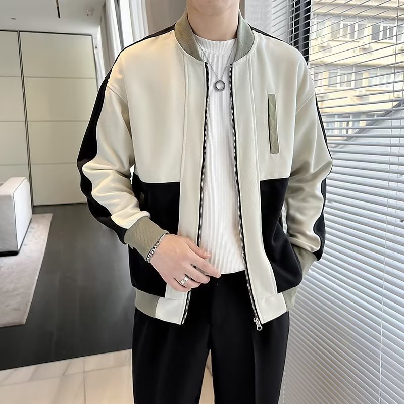 2024 Spring and Autumn New Stitching Contrast Color Baseball Suit Jacket Men's Trendy Brand Casual Korean Men's Sports Top Jacket