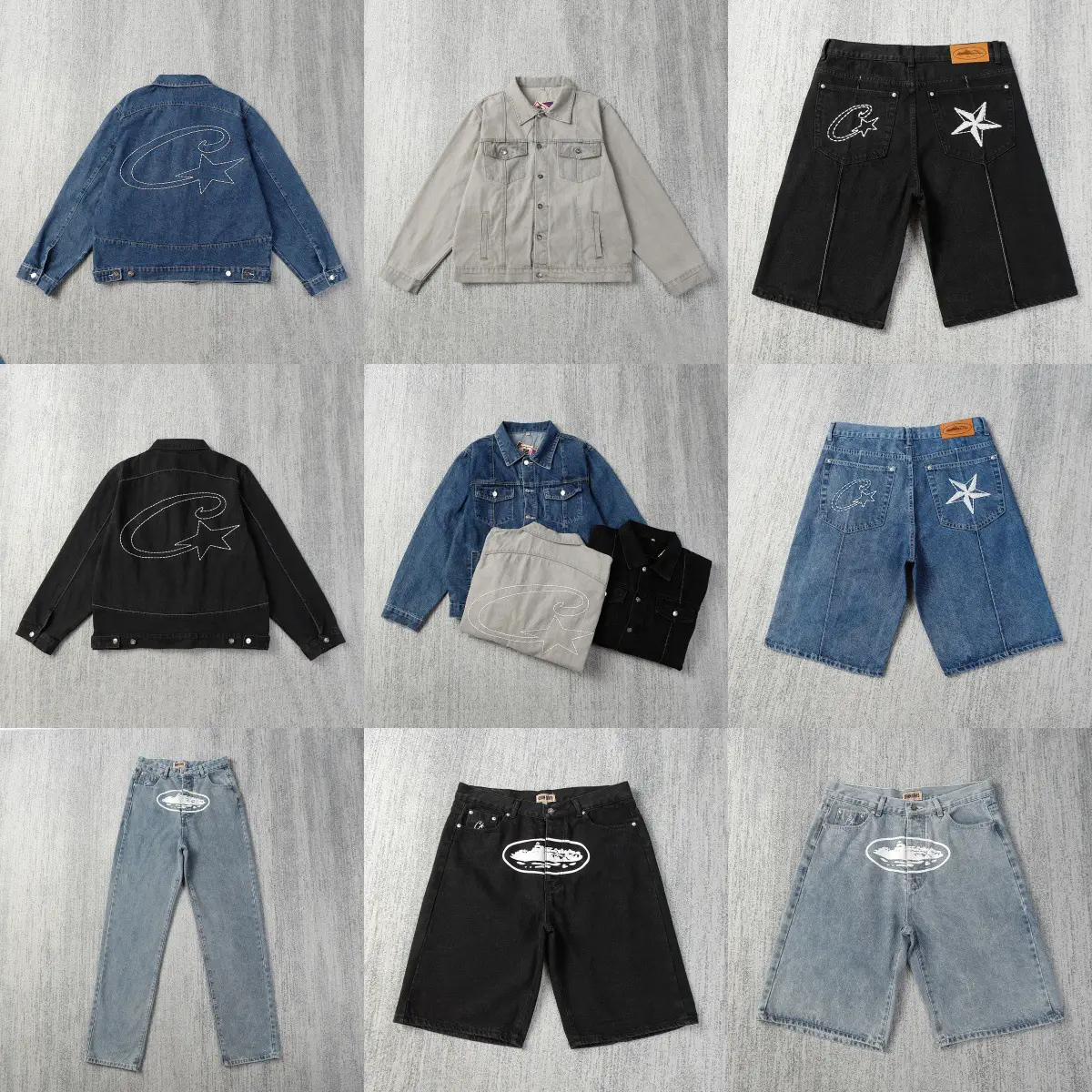Cross-Border Denim Suit High Street Western Denim Jacket Loose Jeans Trendy Brand