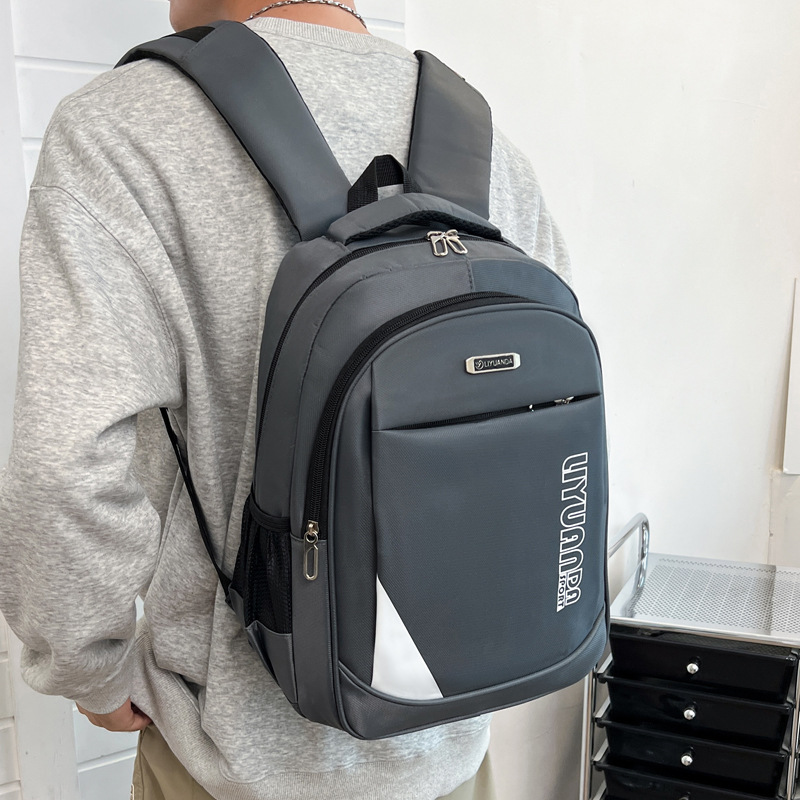 Korean Style Men's Backpack, Oxford Cloth, Fashionable, Breathable, Large-Capacity Computer Backpack for Middle School, High School, and College Students