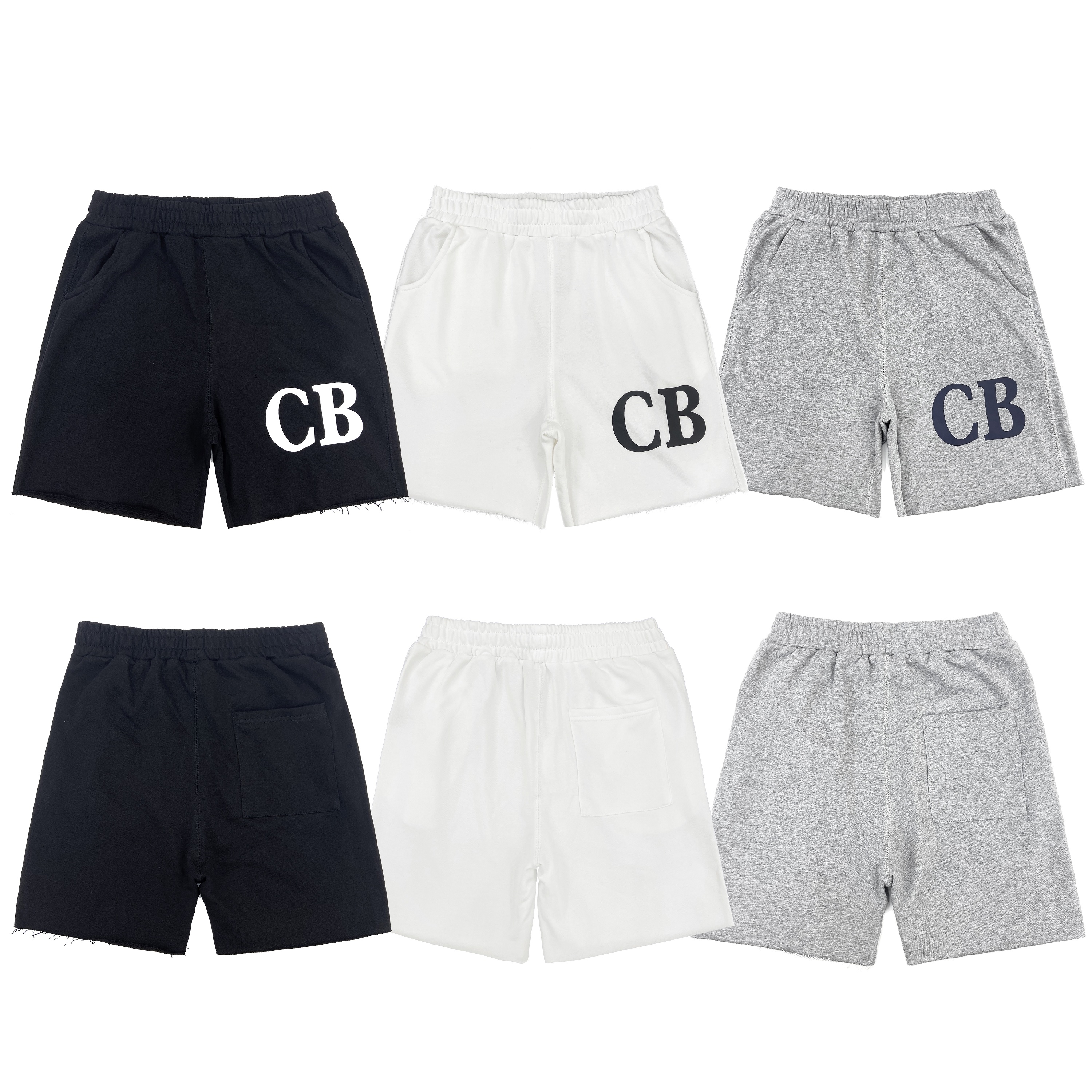 American Cole Buxton Summer Design Niche Cb Letter Print Casual Terry Loose Elastic Shorts