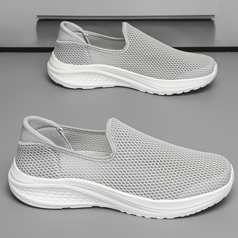 Summer Breathable Mesh Top Leg Men's Shoes plus size 48 Slip-on Casual Shoes Thin Hollow sneaker Lightweight Mesh Shoes