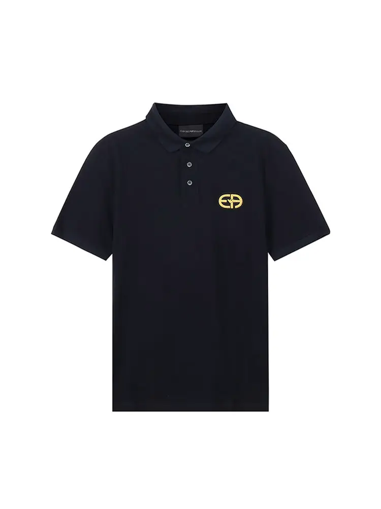 Armani Emporio Armani Men Short-Sleeved Men's Polo Shirt Logo Patch 6L1Fb9 1Jtkz