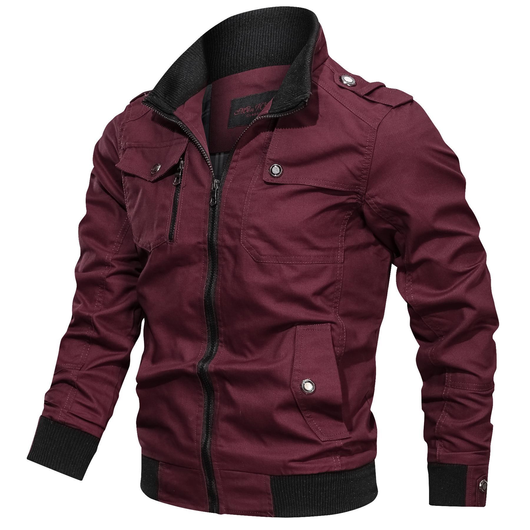 Cross-border Washed Jacket Men's Autumn Large Size Casual Jacket Multi-pocket Air Force Jacket European and American Tough Guy Military Jacket