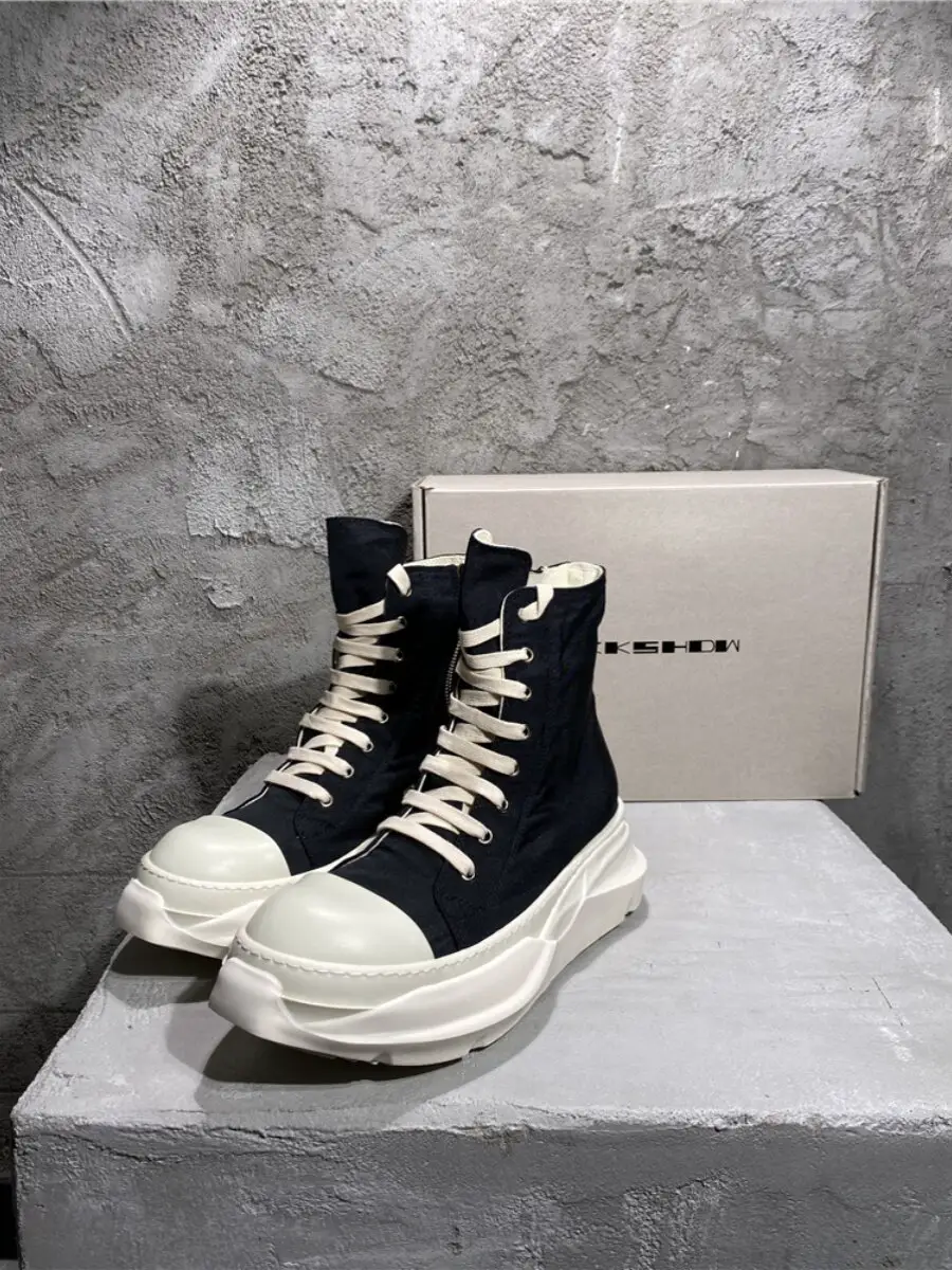 Xuanzhan Ro Retro American-Style Canvas Casual Sneakers with Double-Layer Thick Soles, Height-Increasing, Wear-Resistant, High-Top for Both Men and Women