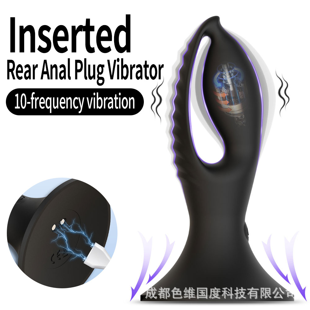 Cross-border foreign trade back court masturbation anal plug vibrator unisex prostate massager sex products wholesale
