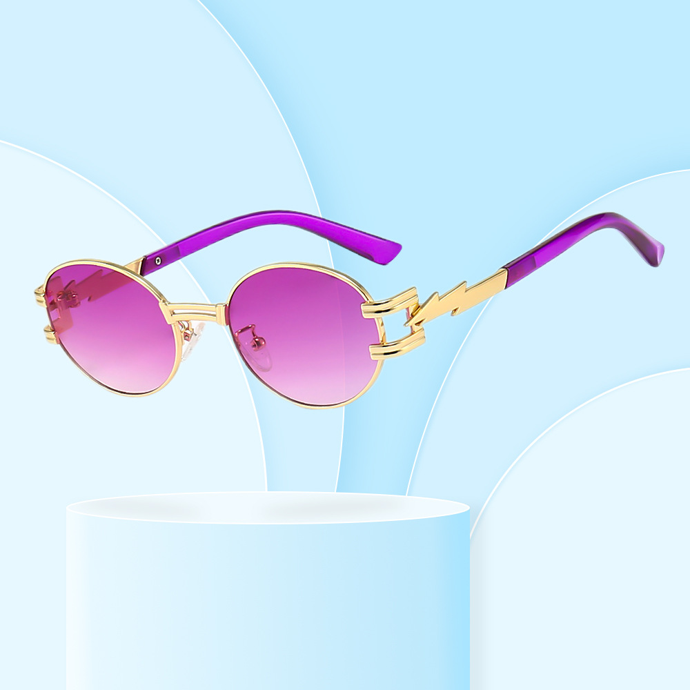 New Fashion Oval Frame Steampunk Avant-garde Personalized European and American Light Luxury Walking Show Sunglasses Ins Internet Celebrity Sunglasses