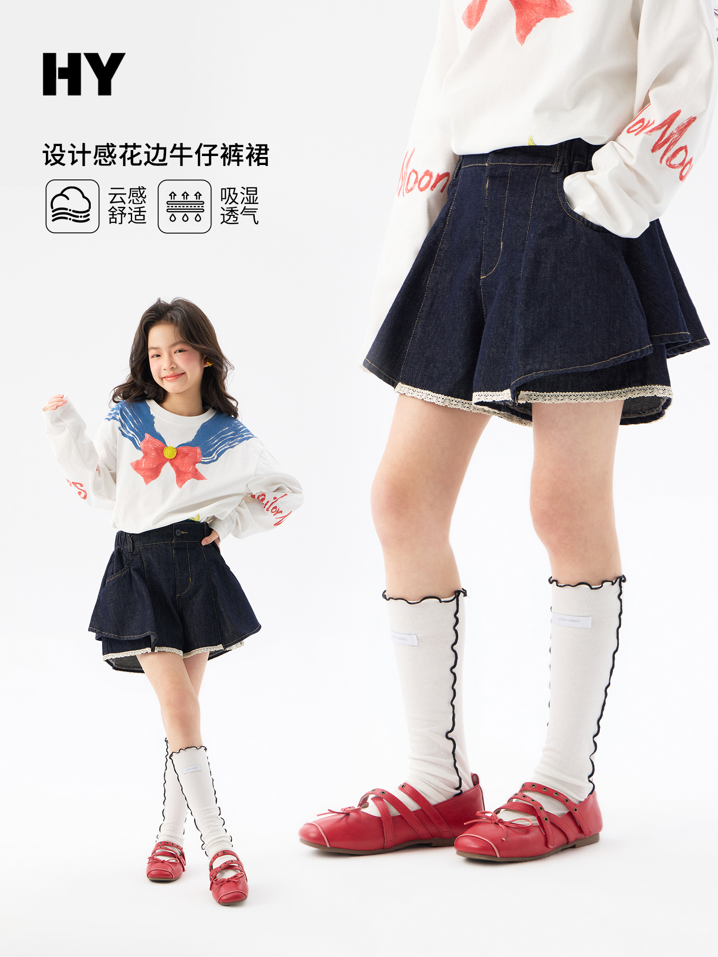 Children's Clothing Girls' Skirts Spring and Autumn 2026 New Stylish Kids' Denim Skirts Girls' Pleated Skirts Trendy