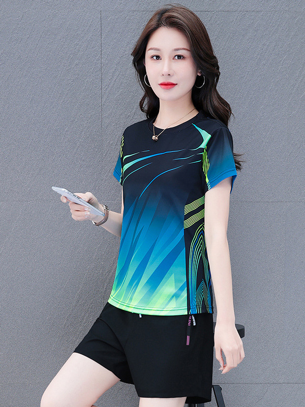 Ice Silk Quick-Drying Sports Suit for Women 2026 New Summer Thin Casual Wear Loose Short-Sleeved Shorts Two-Piece Set