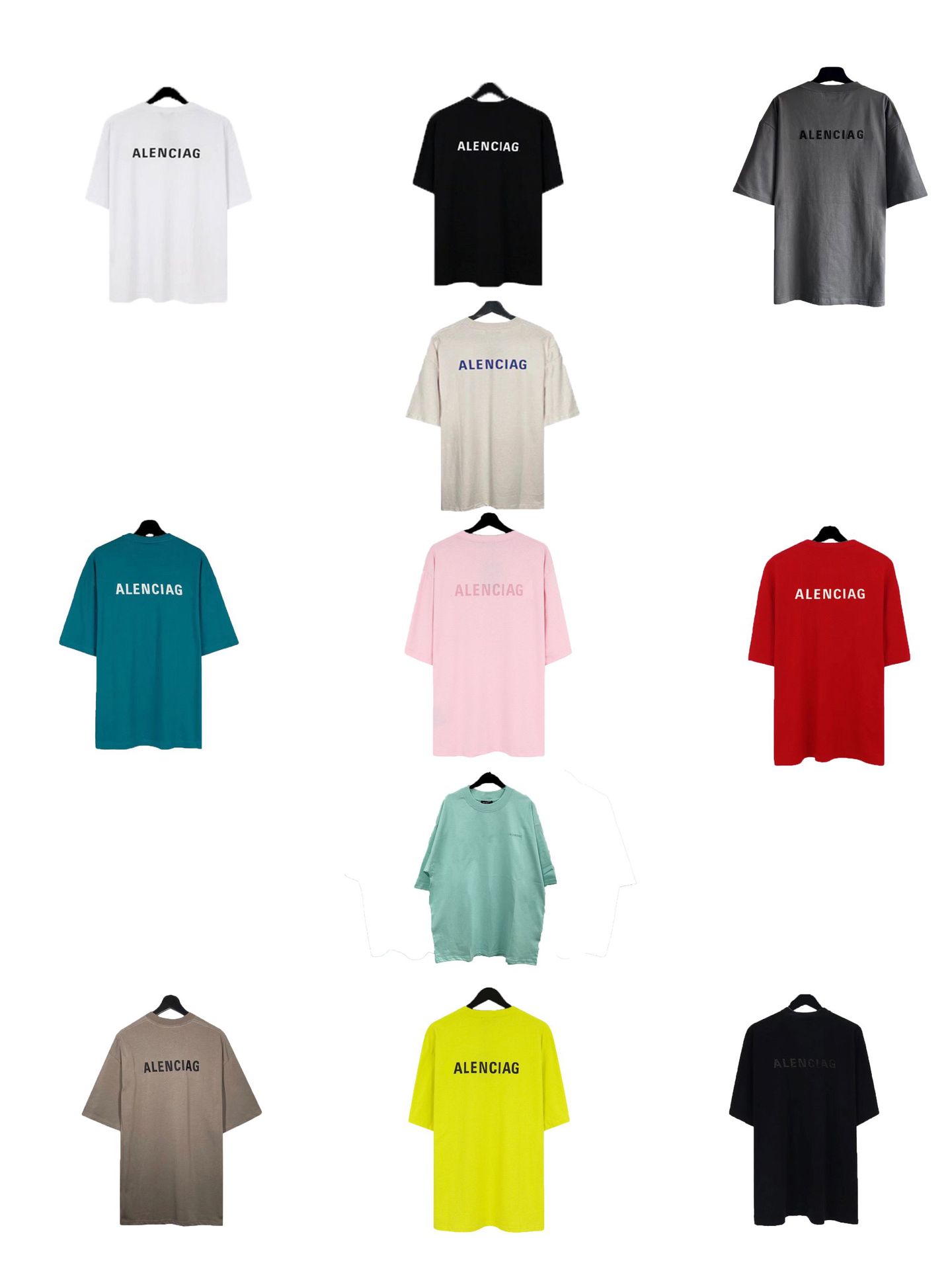 Paris High-End Version B Brand Short-Sleeve T-Shirt with 17 Colors and Letter Prints on Both Front and Back, Unisex Style with Embroidered Letters on Both Front and Back, Trendy Brand Letter T-Shirt Foto QC de 1688 na Qualit.ly