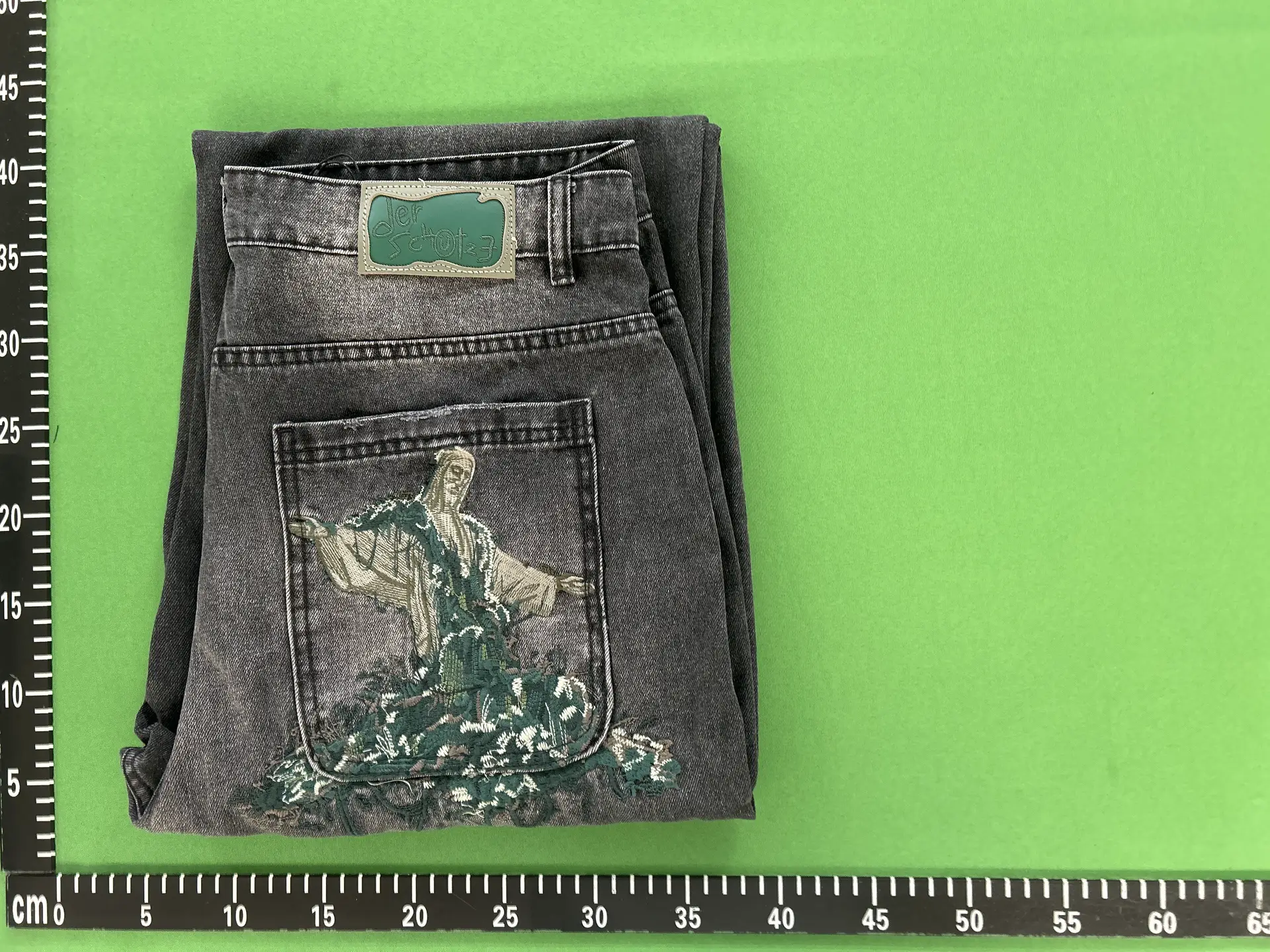 Derschutze Gallery Denim Jeans High Street Embroidery Trendy Casual Fashion Straight-Leg Jeans