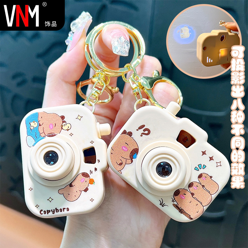 Creative Capibala Projection Camera Keychain Cute Couple Bag Gift Children's Toys Small Pendant Supply