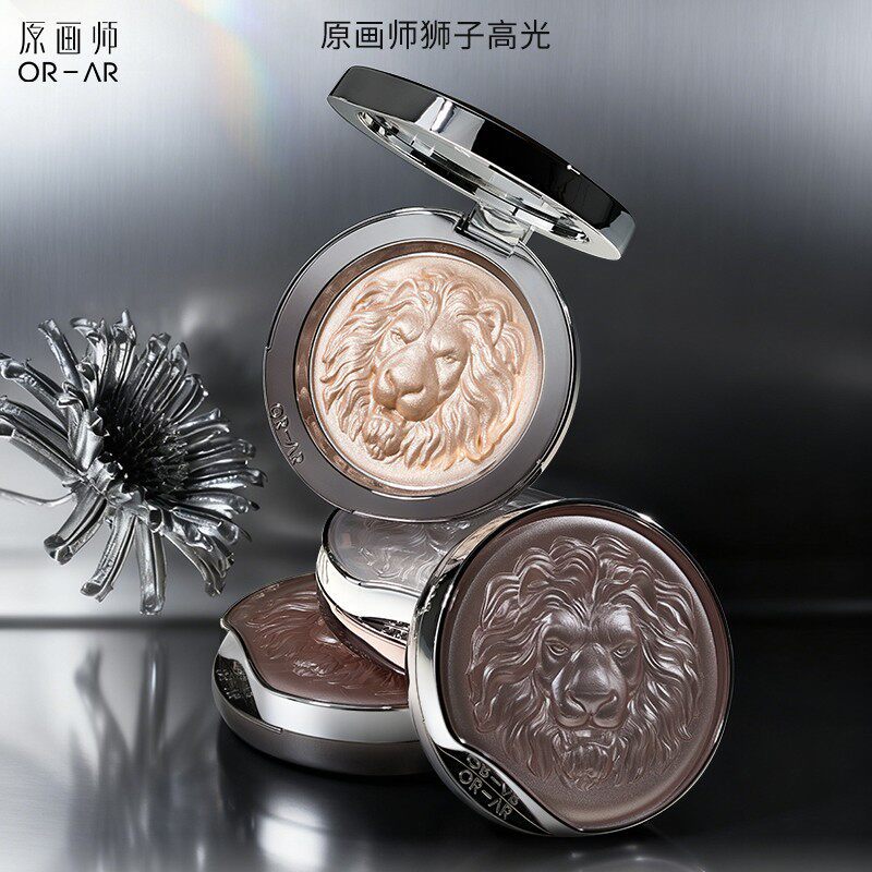 Original Artist's Lion Highlighter and Contouring All-In-One Palette with Water-Gloss Pearlescent Ginger Natural Highlighter and Fine Shimmer Wholesale Cross-Border