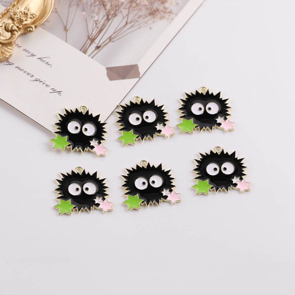 Spirited Away Black Coal Ball Cartoon Small Alloy DIY Handmade Homemade Bracelet Necklace Pendant Jewelry Material Accessories