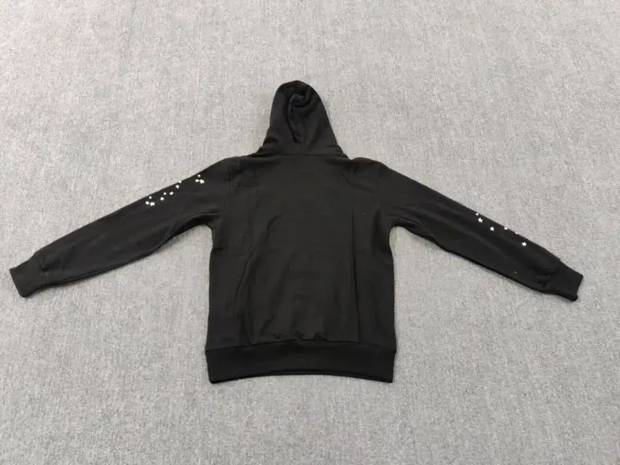 Casual Sports Star Spider Web Foam Printed Logo Hooded Sweatshirt