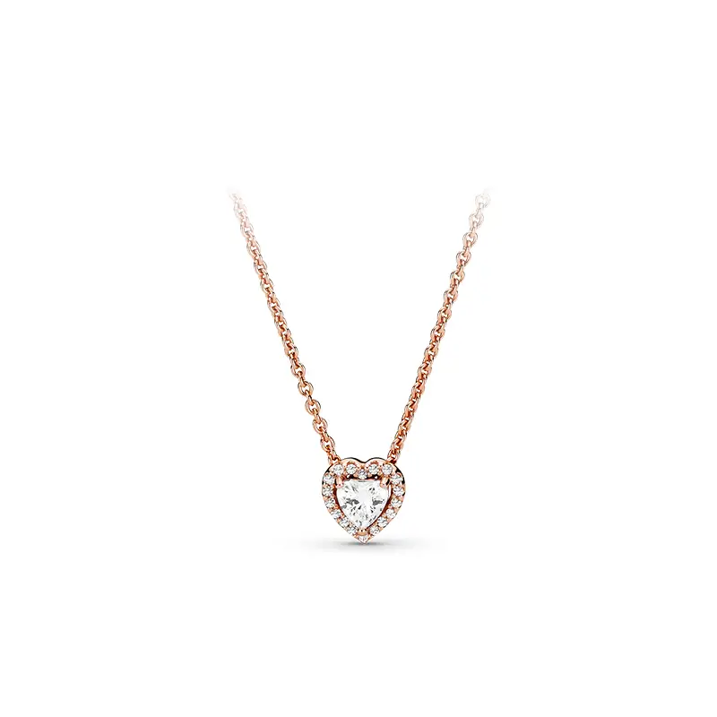 [New Year Gift] Pandora Pandora Heart Necklace Heart Shining Elegance