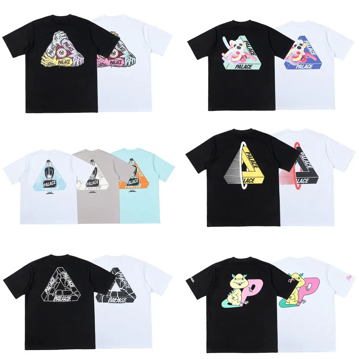 European and American fashion brand Palace triangular print men's and women's casual pure cotton short sleeved T-shirt cross-border 25 new item t loose