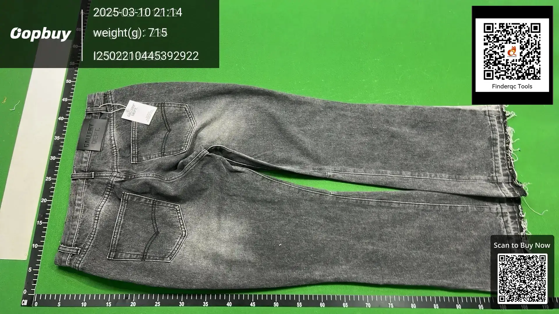 Gallery Dept New Washed Micro-stitched Jeans Vintage Trousers High Street Splash Ink Casual
