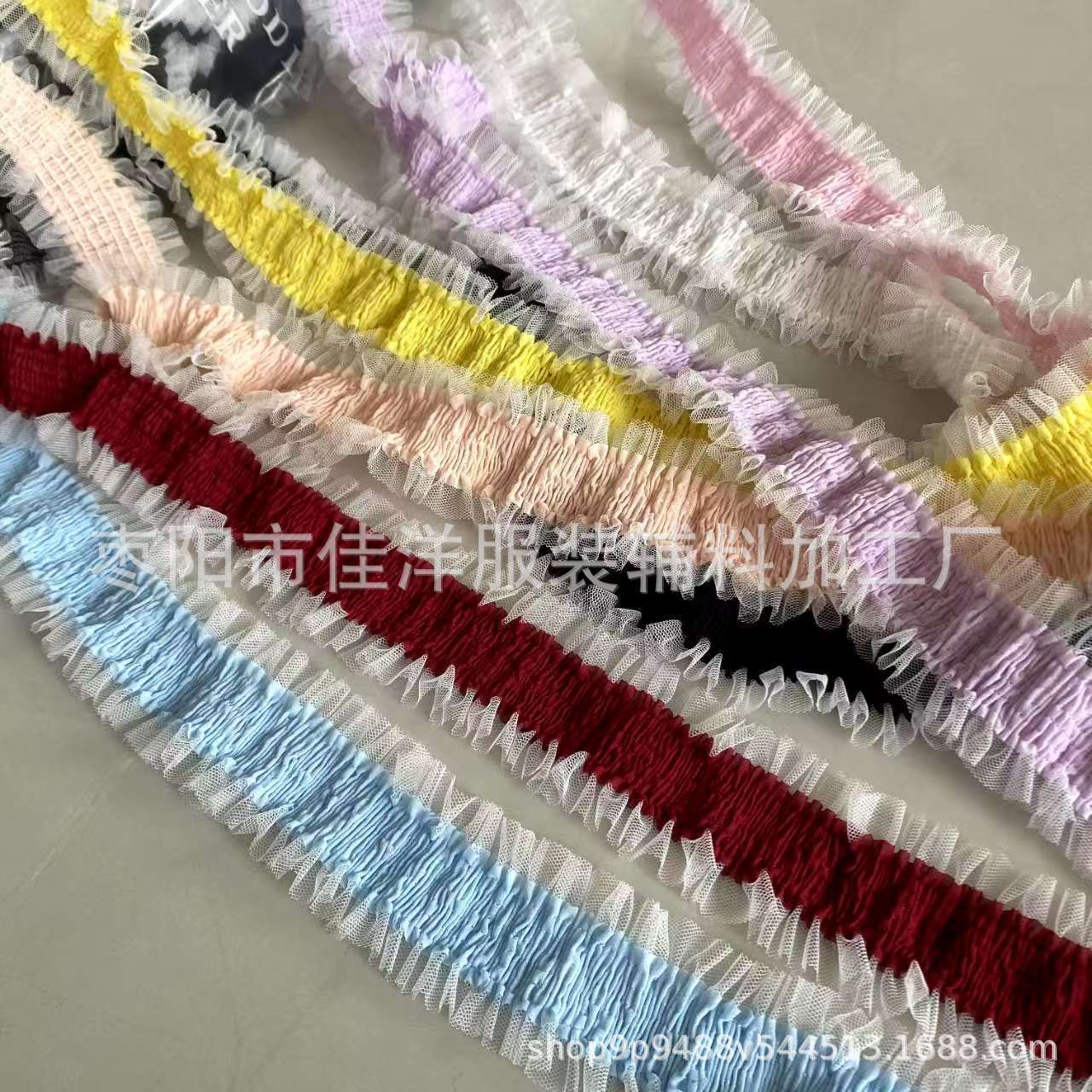 6cm wide stretch chiffon mesh pleated fabric decorative edge clothing Lolita hair accessories elastic lace accessories