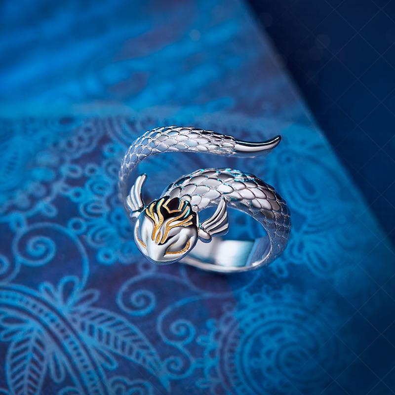 New Bucket Breaking Sky Swallowing Sky Python Ring Medusa Ring Guoman Jewelry Secondary Animation Peripheral Jewelry Ring