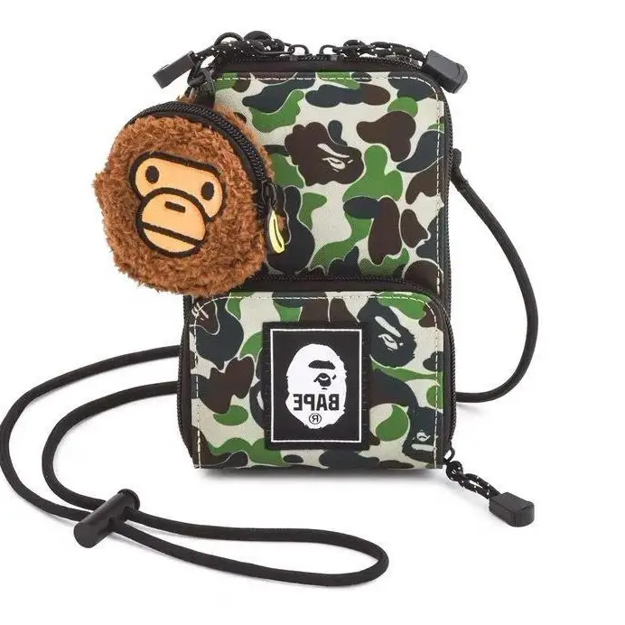 in stock New Hot Japanese BAPE Magazine Appendix Bag Crosswalking Card Bag Coin Purse Ape-Man Mobile Phone Bag