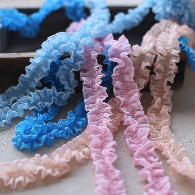 3cm bilateral pleated dense silk edge chiffon lace dress recommended DIY skirt home fabric accessories