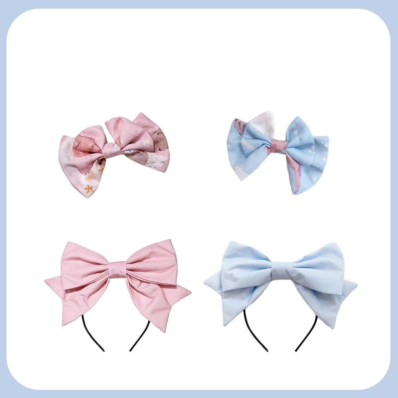 South Korea Simple Large Bow Hair Band Solid Color Summer Hair Accessories Hair Clips Hair Hoop Internet Popular Sweet Pressure Hair Accessories