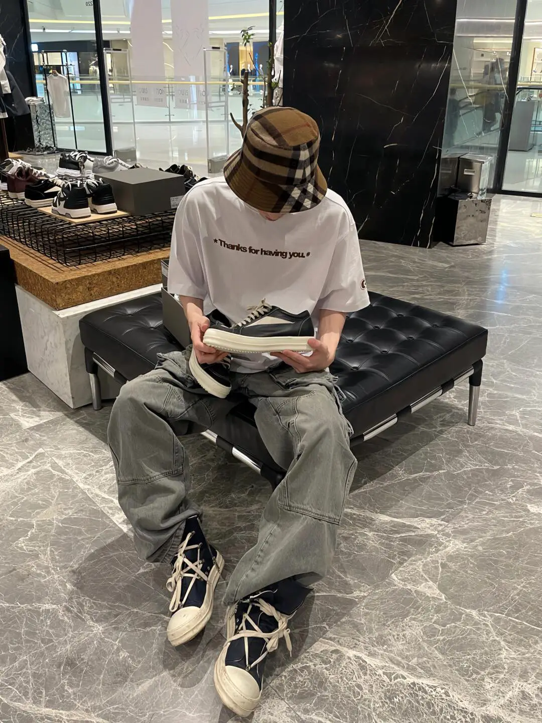 2025 new RO infringement models black and white leather panel shoes main line ro23 men's and women's shoes hundred low-top thick bottom casual shoes