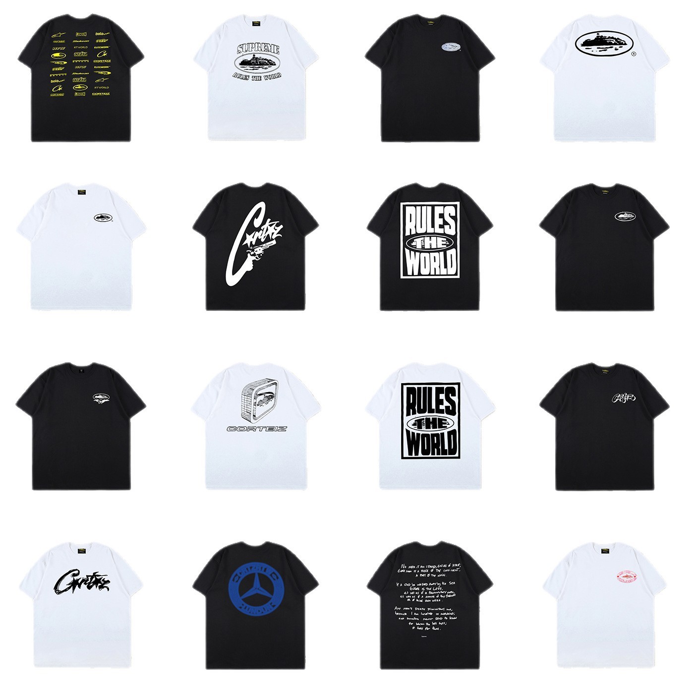 2026 New Corteiz Alcatraz Series T-Shirt American-Style Short-Sleeved Letter Logo Printed Round Neck Short-Sleeved T-Shirt