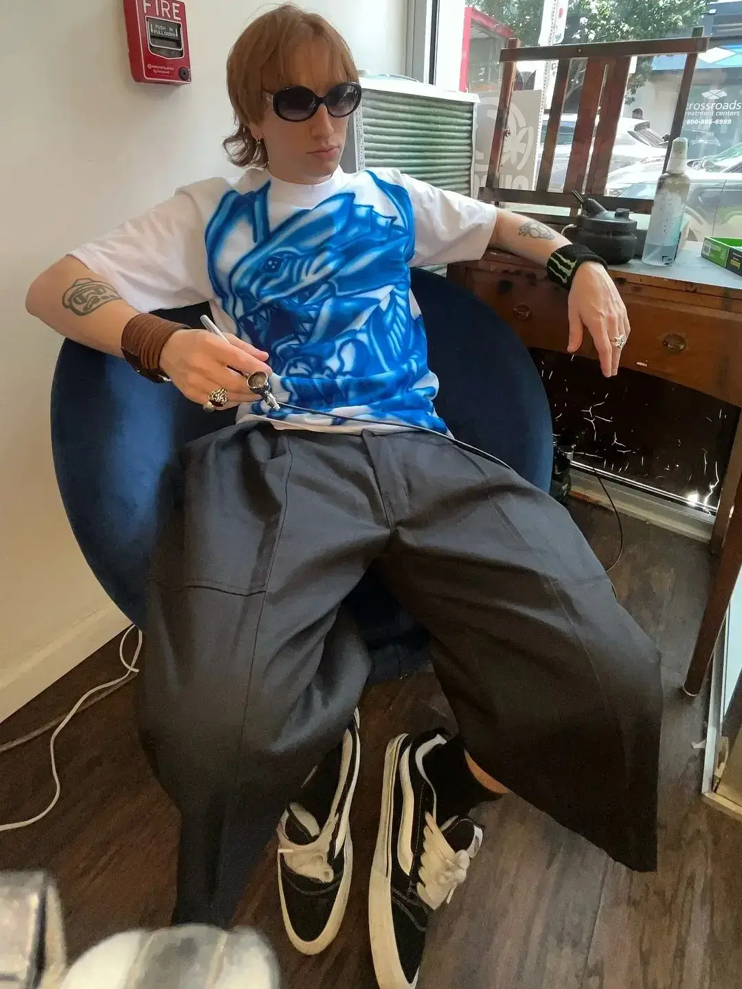 Blue Eyes White Dragon Graphic T-Shirt Oversized Tee Shirt