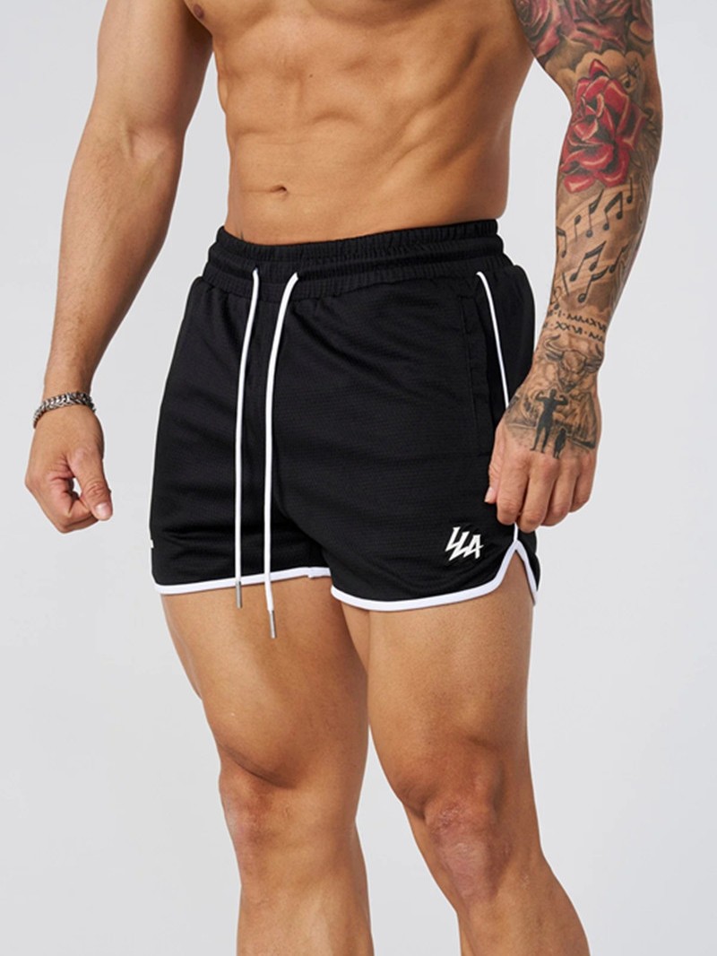 New YOUNGLA American Style Running Casual Sports Mesh Breathable Shorts Muscle Fitness Basketball Quarterer Pants