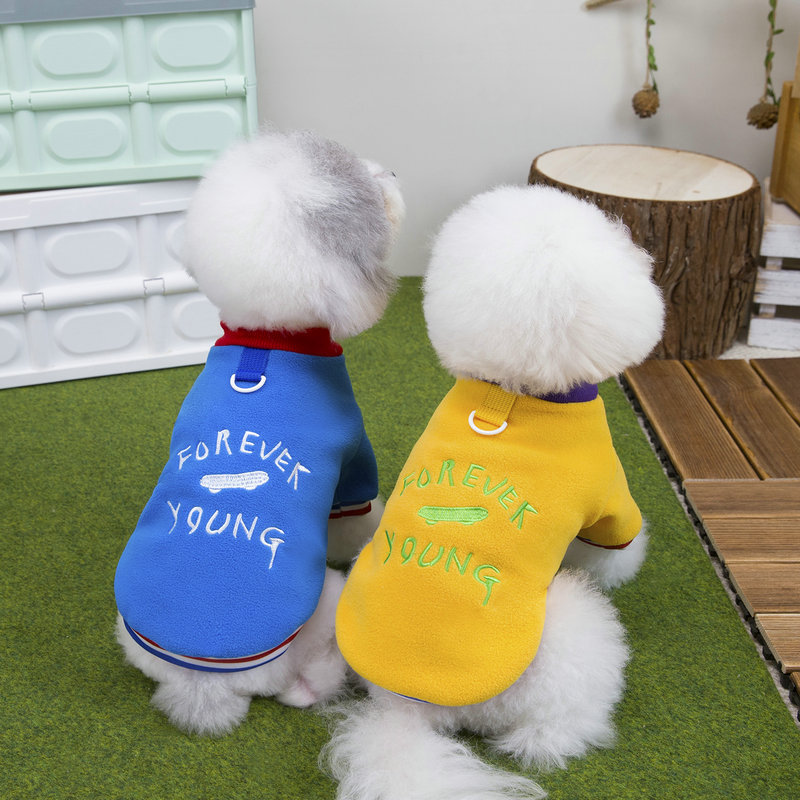 Pet Clothing Dog Clothes Autumn and Winter New Teddy Cat Winter Pet Clothes 25 Forever Two-Legged Fleece Jacket