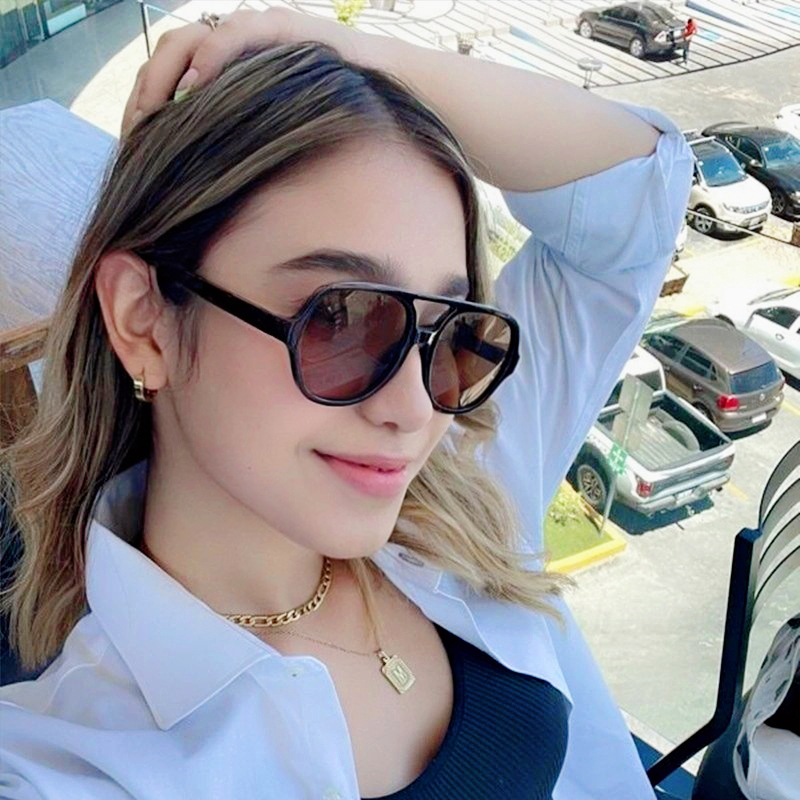Pilot Sunglasses Ins Style Star Same Style Amazon Retro Large Frame Toad Sunglasses Trendy Retro Style