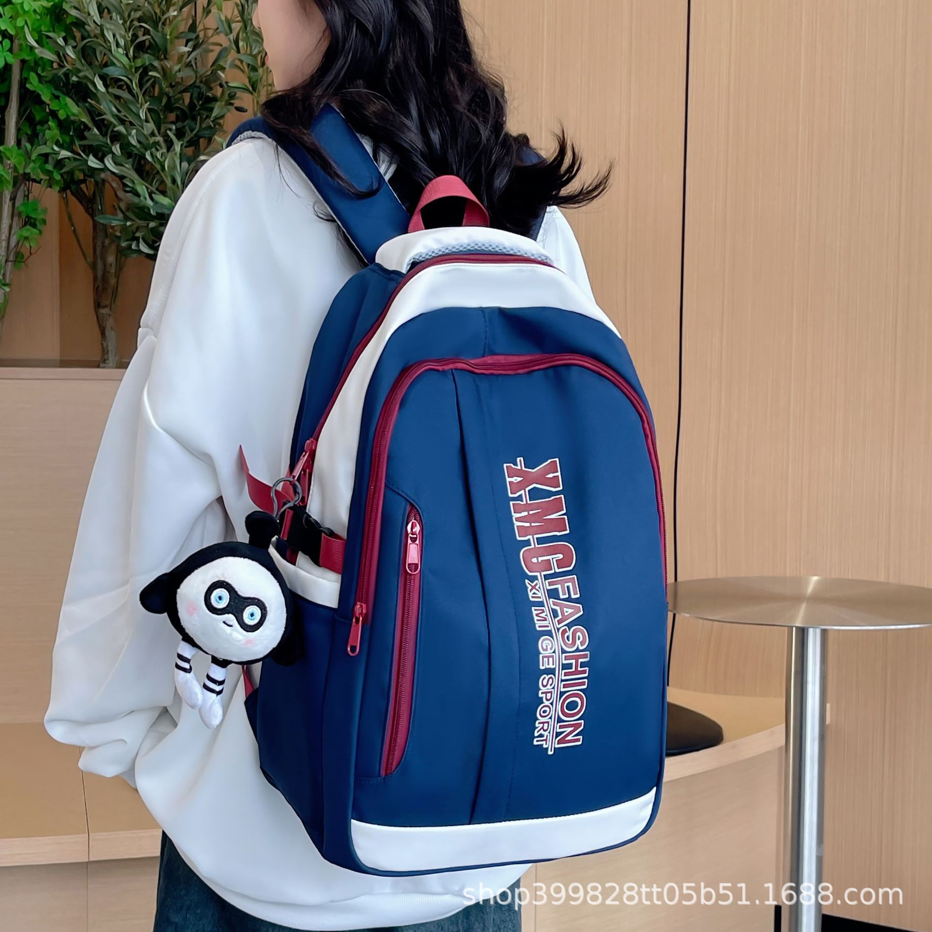 New Color-Blocked Lightweight Backpack Travel Fashion Simple Versatile School Bag High-Value Casual Backpack Student Backpack