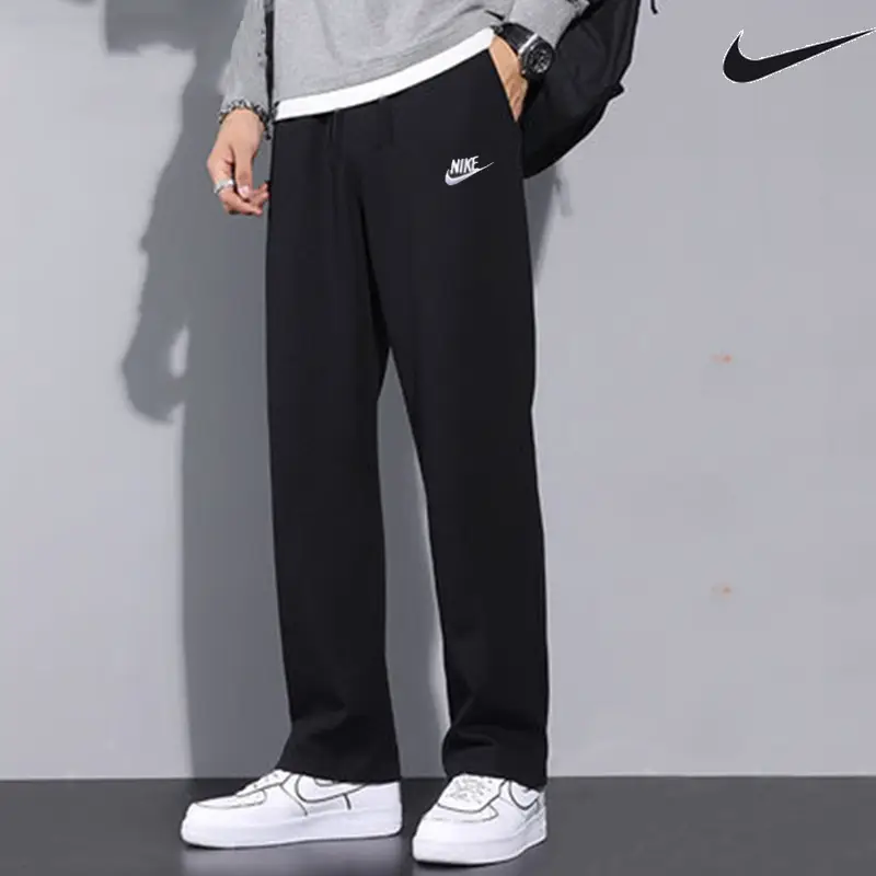 Nike Nike Sports Pants Men Spring/Summer pants Official Flagship Authentic Loose Straight Pants Black pure cotton Pants