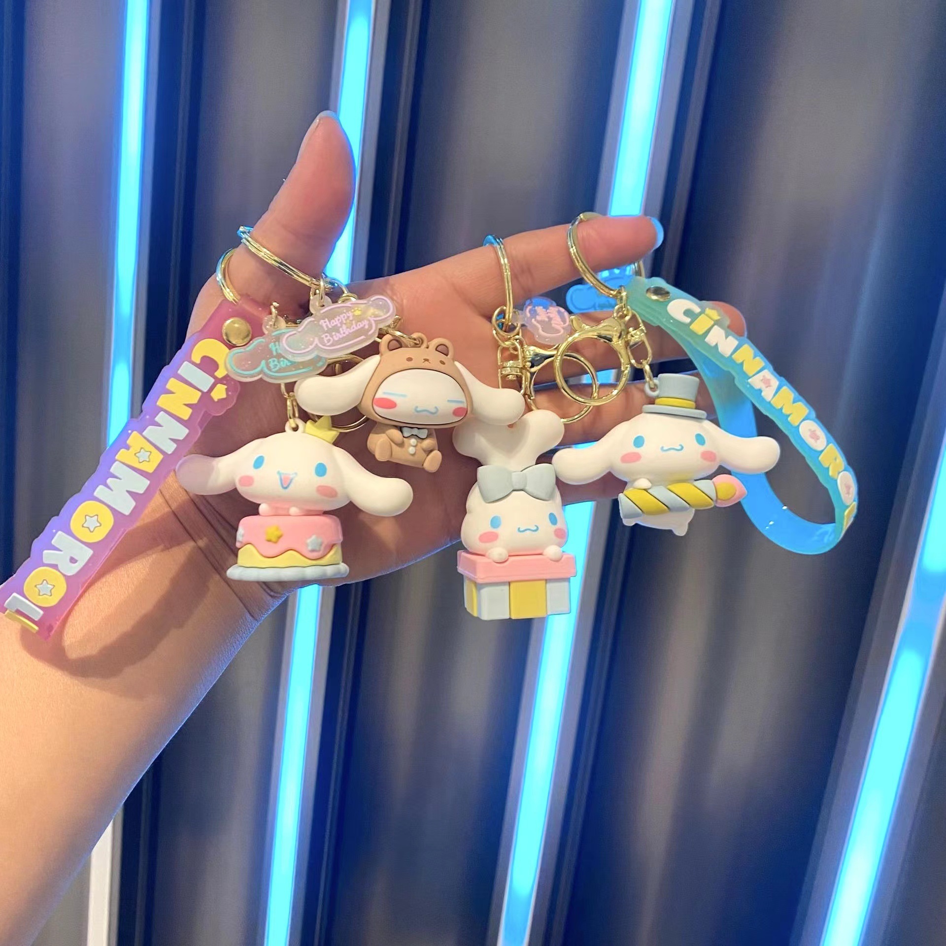 Sanrio Yugui Dog Birthday Key Chain Pendant Cute Cartoon Big Ear Dog Bag Hanging Small Gift Wholesale