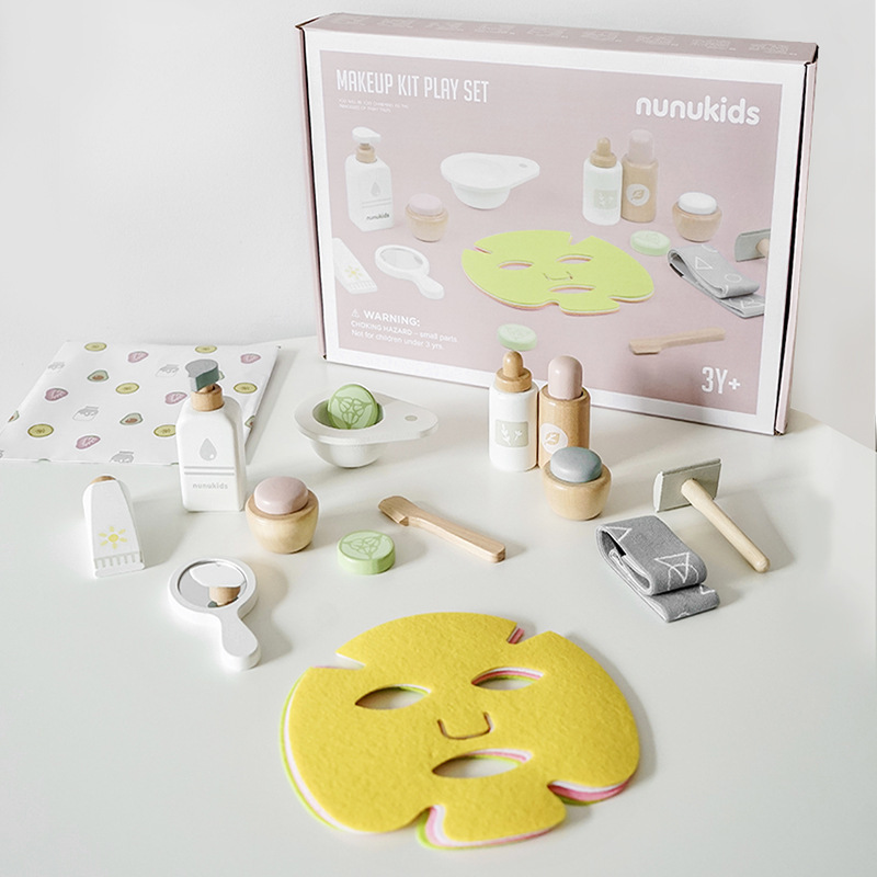 Cross-border new little girl play house simulation baking milk tea kitchen toys children simulation makeup mask suit