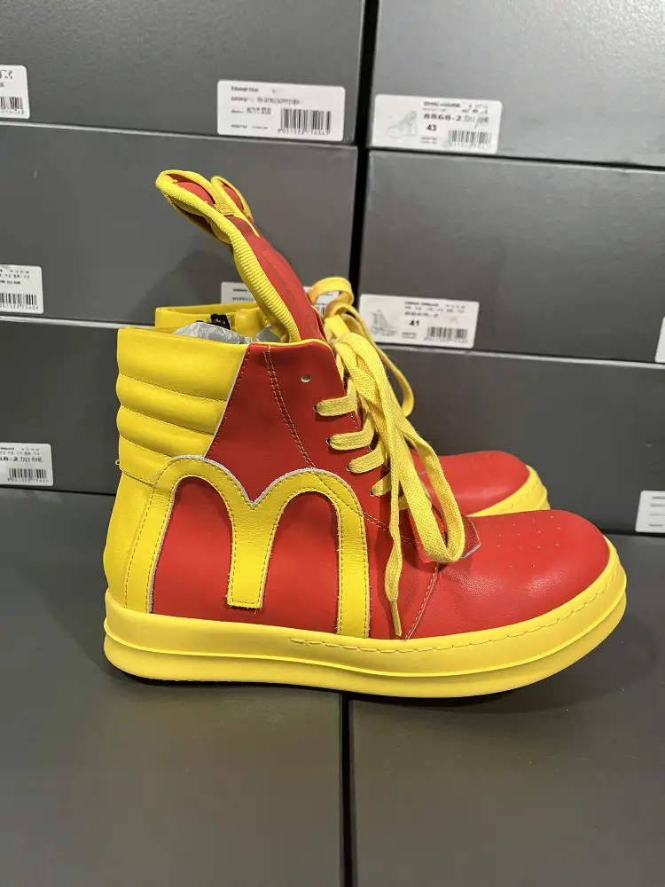2025 New Style Ro European and American Genuine Leather Trendy Shoes ins Versatile High-Top Shoes Height-Increasing Short Boots Thick-Soled High-Top Casual Boots
