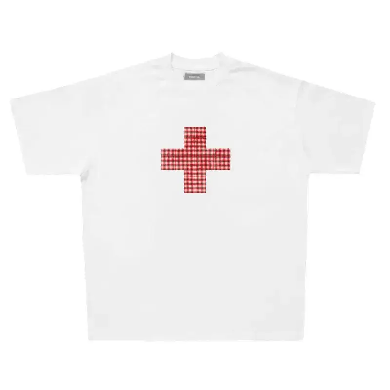 2Hollis T-Shirt 2American Style Casual Heavy weight Retro pure cotton Street Niche Loose Small Round Neck Vintage