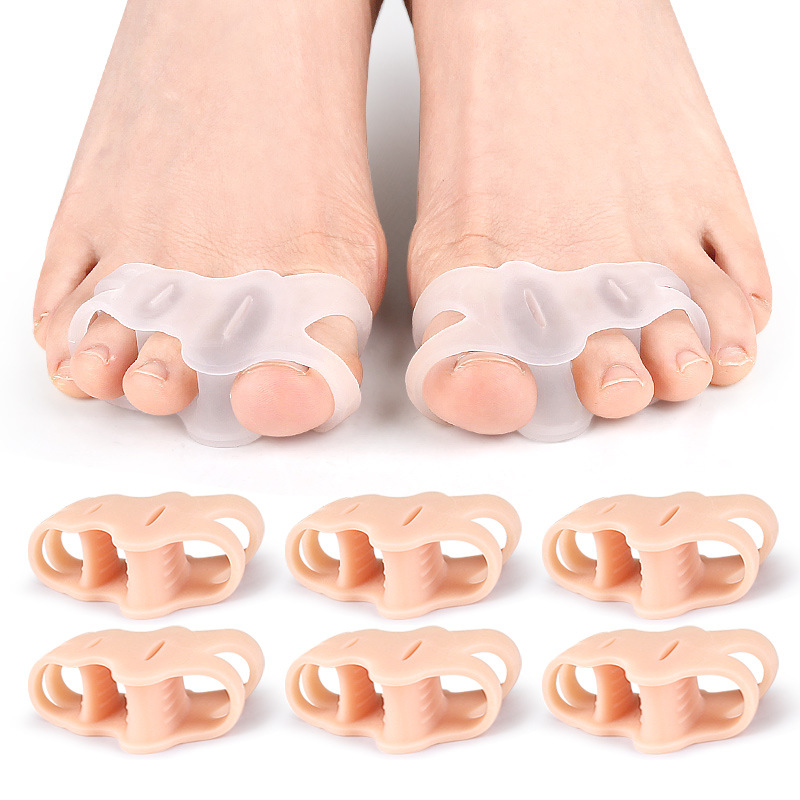 Three-Hole Toe Separator for Bunion Correction, Three-Toe Big Toe Bone Overlap Separator, Soft Anti-Chafing Foot Pad