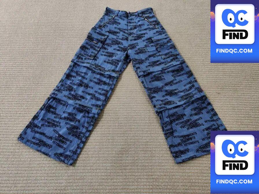 (Exclusive for Top Men) Vtm Rare Three-In-One Full Print Print Heavy weight Opm Style Mop Denim pants — QC-foto 3