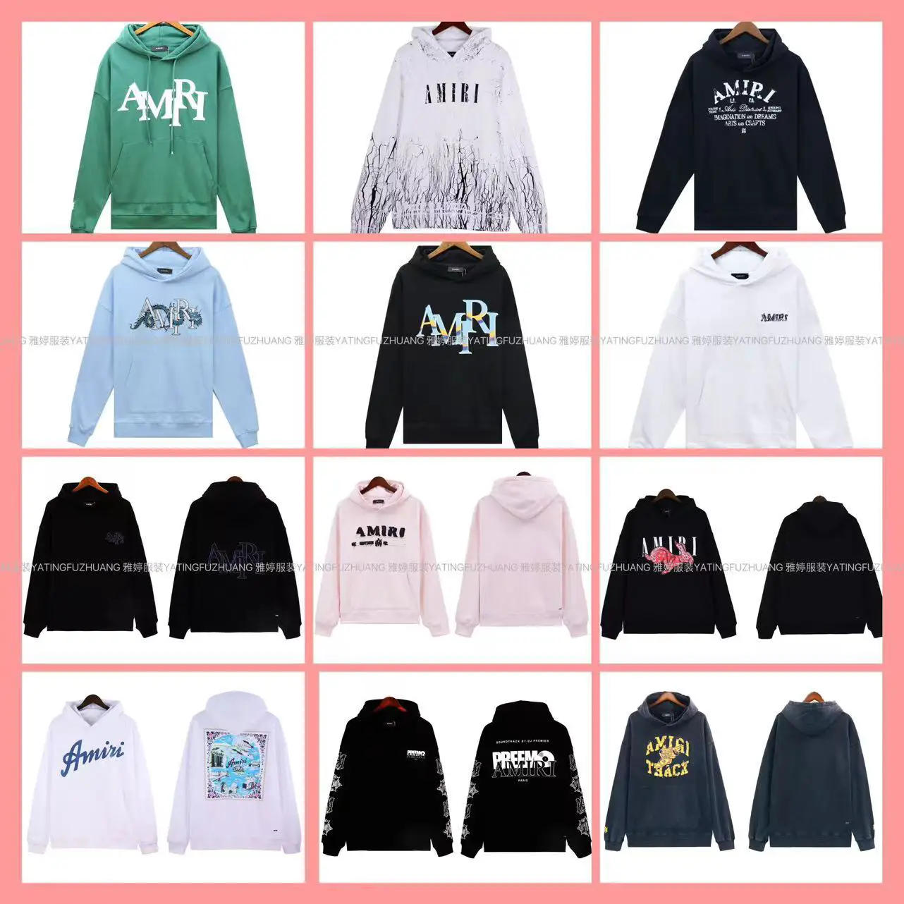 Trendy Am1R1 Icon Sweatshirt with Cracked Letter Logo, Splashed Ink, Graffiti Embroidery Hoodie for Couples