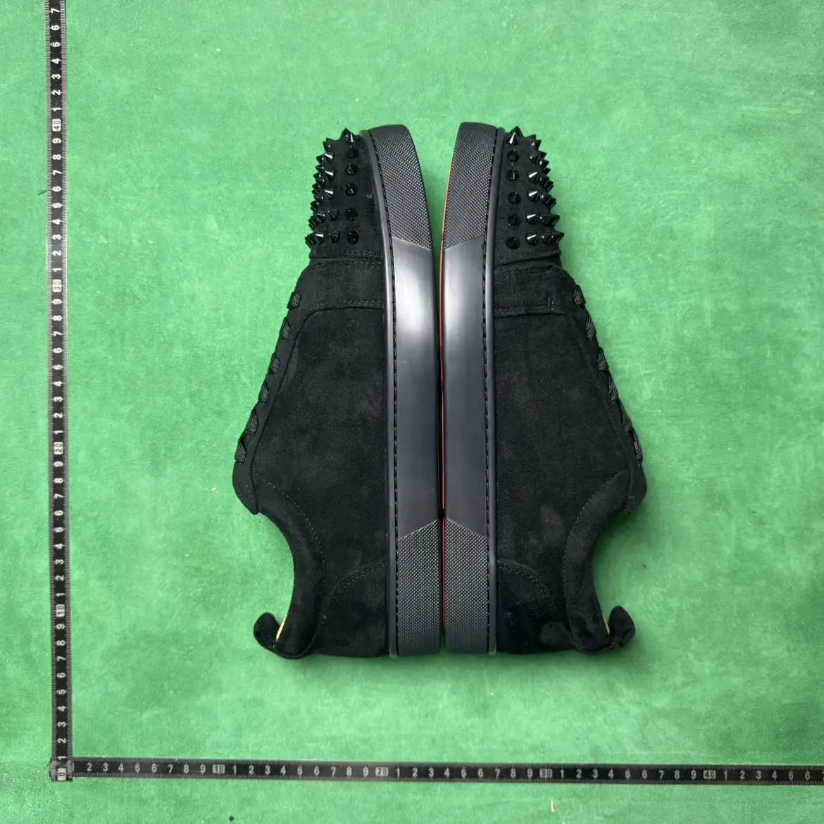 Christian Louboutin Black Suede Spiked Sneakers